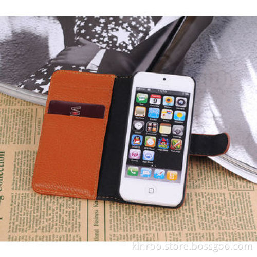 Real leather card holder case for iPhone 5